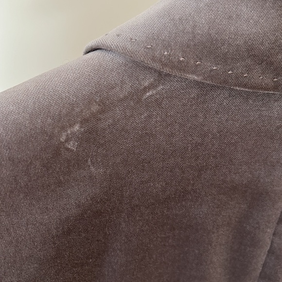 ANN TAYLOR | Grey / Silver Velvet Blazer with Silky Bow - Size 10P - Picture 6 of 6